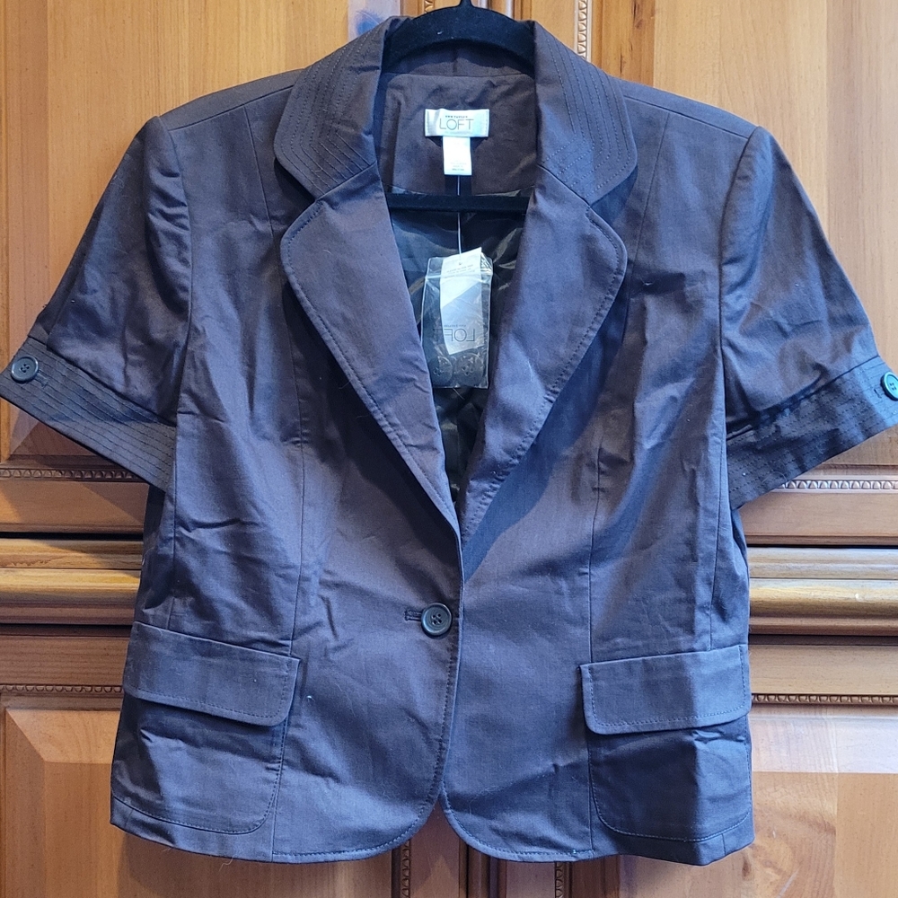 Ann Taylor Loft Short Sleeve Brown Blazer